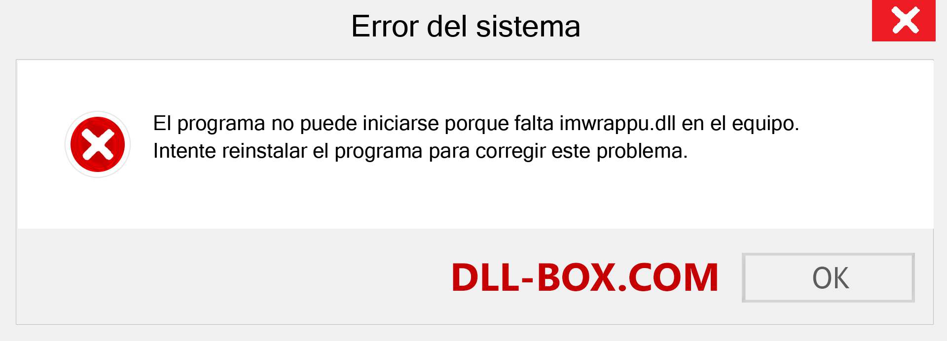 ¿Falta el archivo imwrappu.dll ?. Descargar para Windows 7, 8, 10 - Corregir imwrappu dll Missing Error en Windows, fotos, imágenes