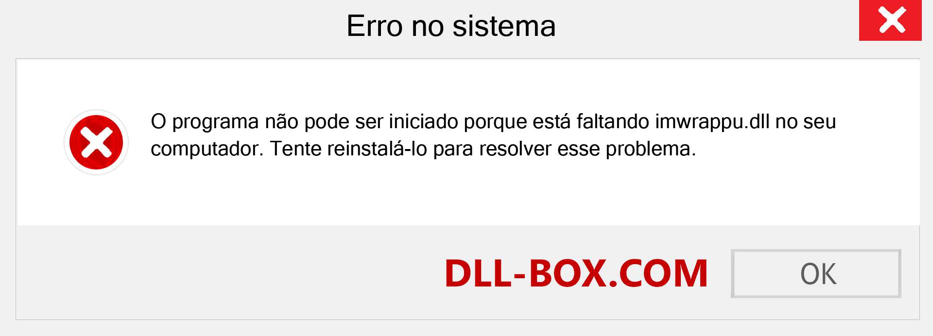 Arquivo imwrappu.dll ausente ?. Download para Windows 7, 8, 10 - Correção de erro ausente imwrappu dll no Windows, fotos, imagens